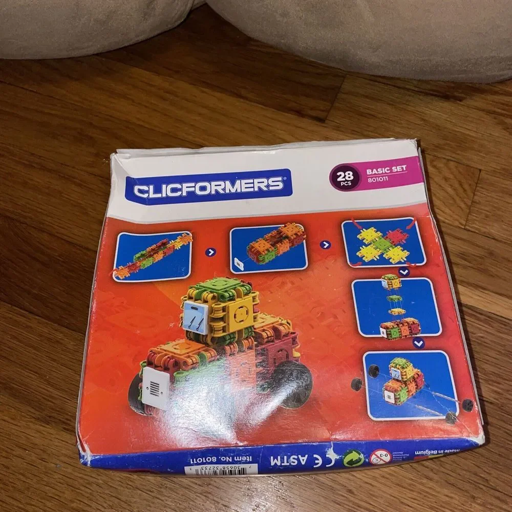 Clicformers‎ 801011 Basic Click Building Set 28 Multi Colored Pieces Sealed